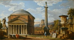 Capriccio من الآثار الرومانية مع البانثيون ، 1737